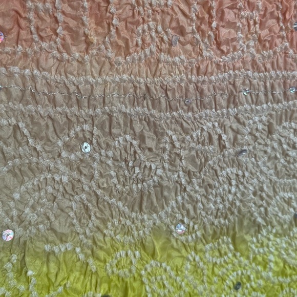 Y2K 100% Silk Fairycore Vintage Ombré Sequin Crinkled Maxi Skirt - Picture 7 of 7